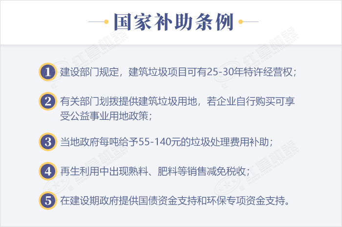 建筑废料加工的相关补助条款展示